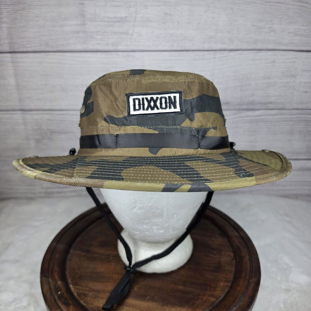 Dixxon Flannel Co. Green Camo Boonie Outdoor Hiking Hat Sz L/XL With Chin Strap